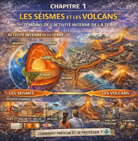 Les séismes et les volcans, témoins de l'activité interne de la Terre